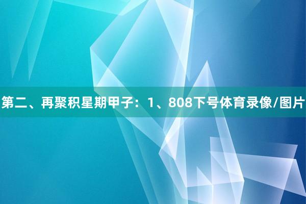 第二、再聚积星期甲子：　　1、808下号体育录像/图片